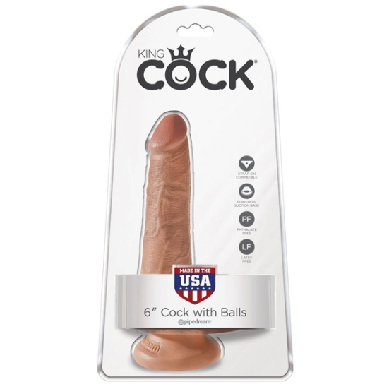 Фаллос King Cock 6" with Balls, Pipedream