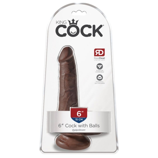 Фаллос King Cock 6" with Balls, Pipedream